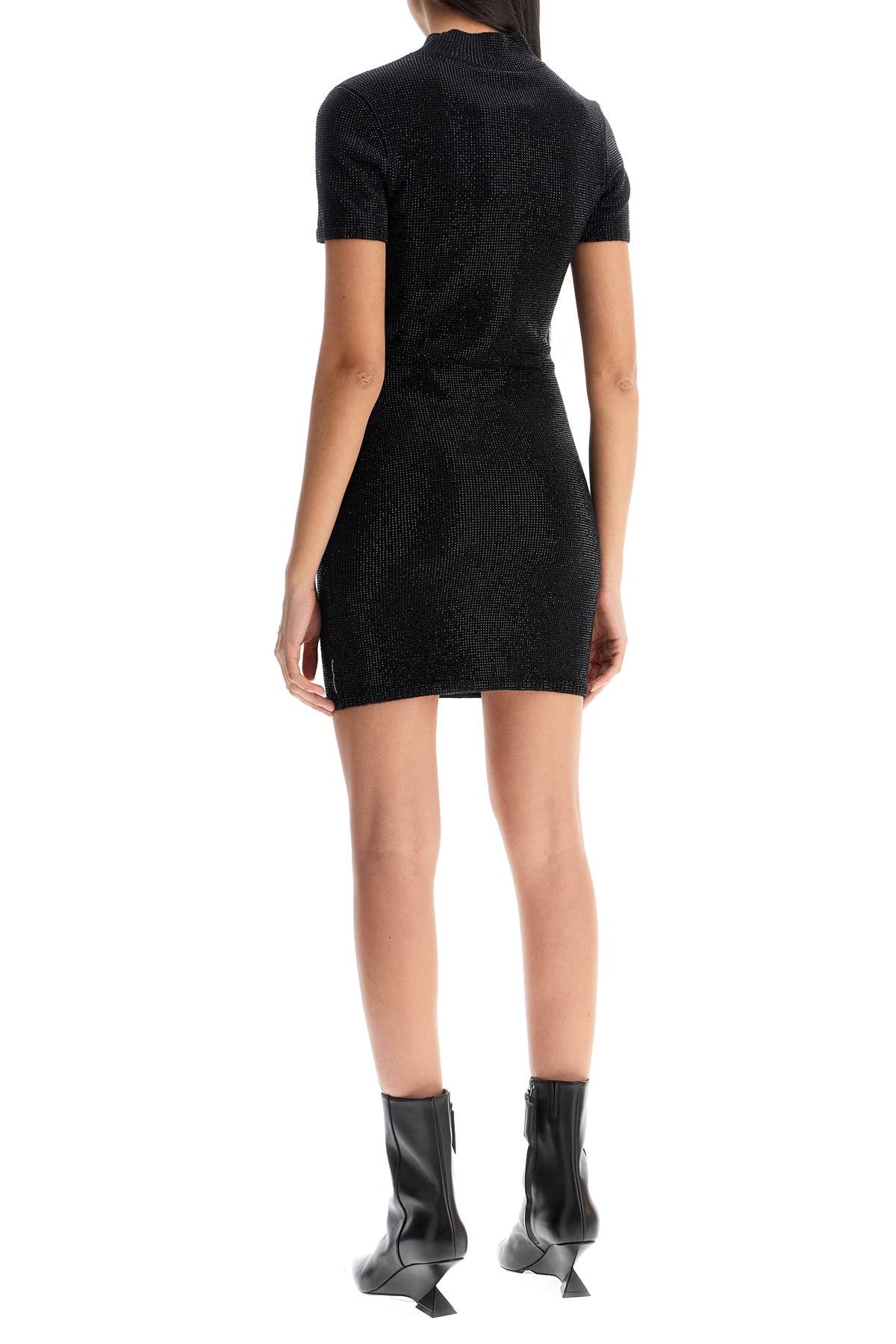 'mini Dress With Rhin  - Black