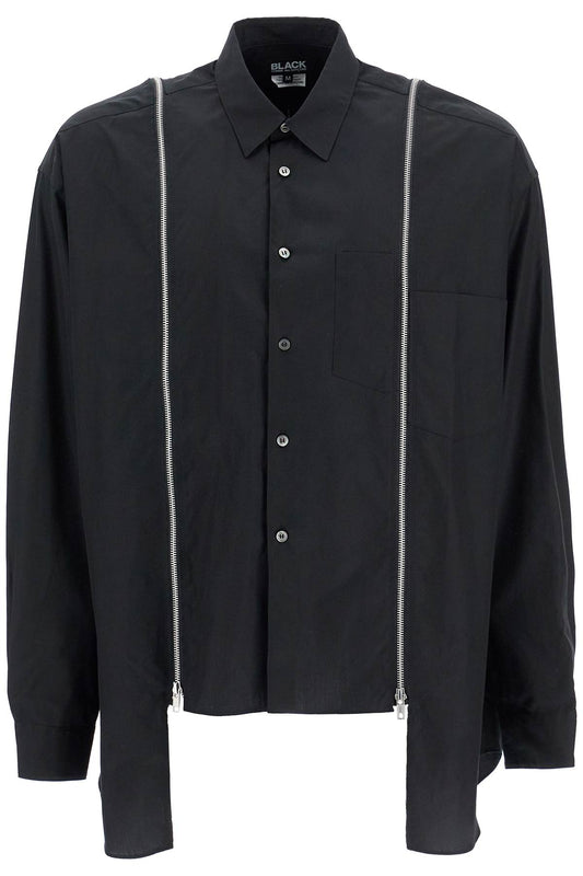 "shirt With Functional Zip  - Black