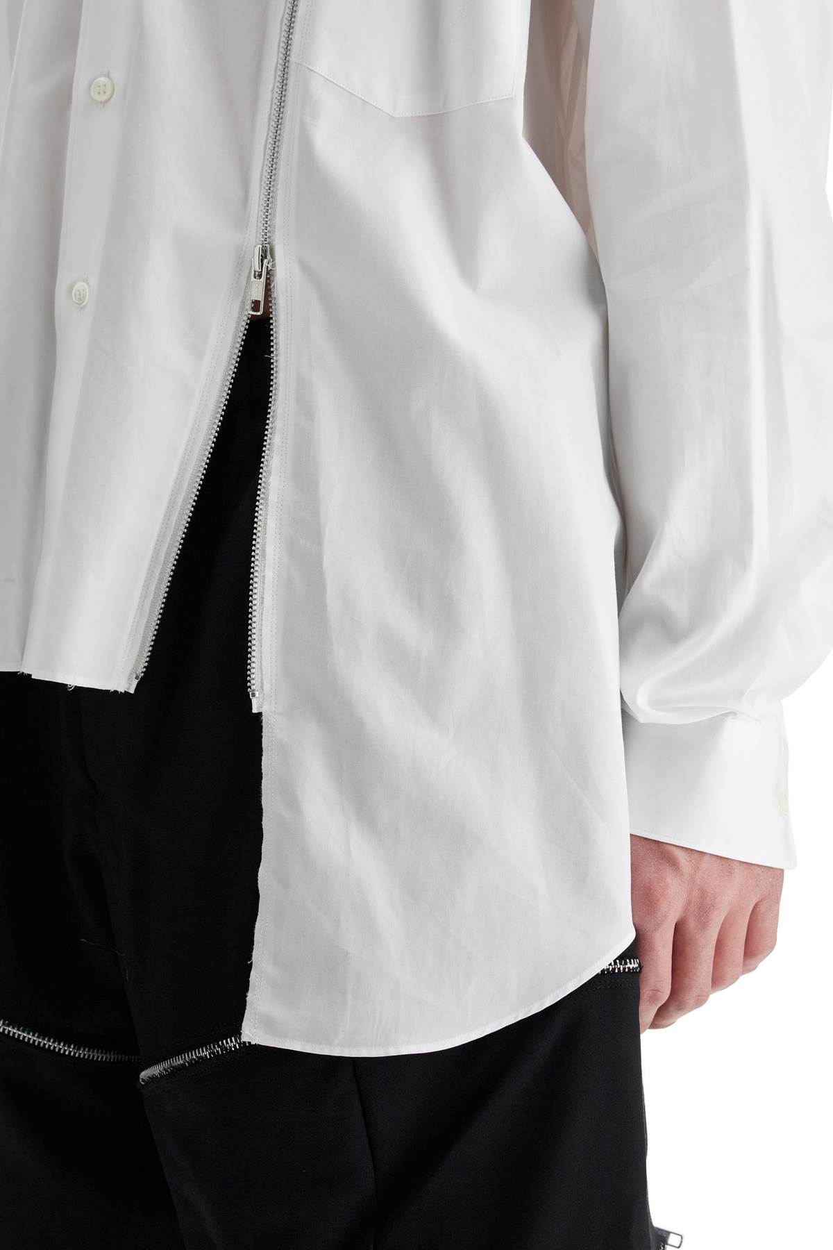 "shirt With Functional Zip  - White