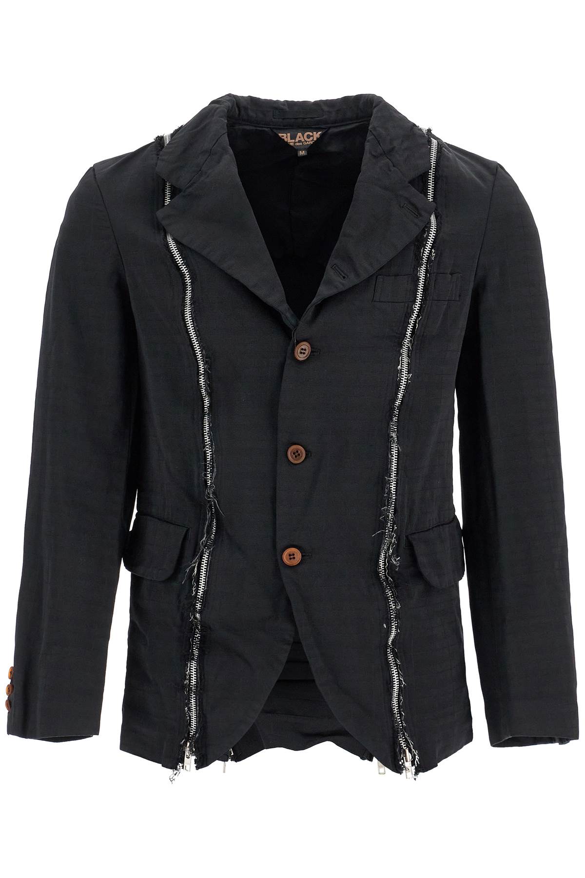 Single-breasted Jacket With Zipper  - Black