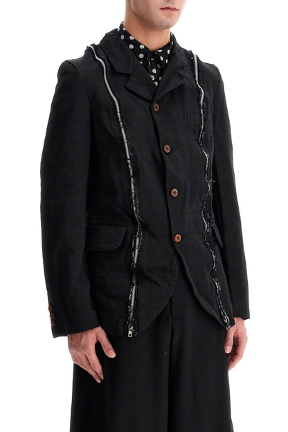 Single-breasted Jacket With Zipper  - Black