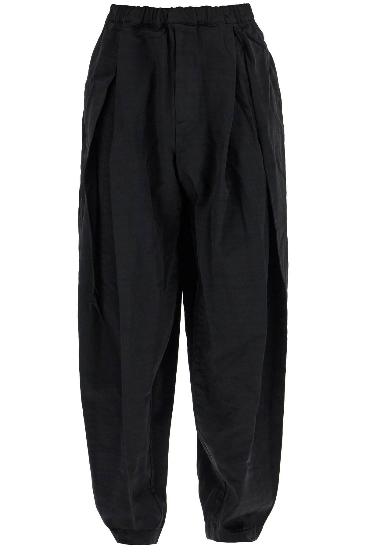 Harem Pants With Pleats  - Black