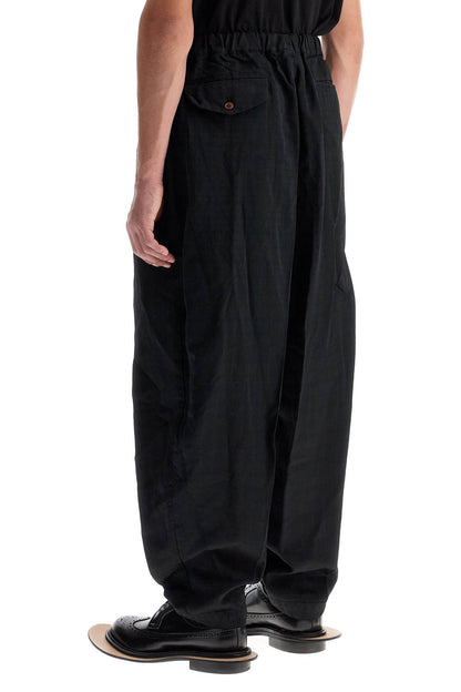 Harem Pants With Pleats  - Black