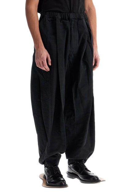 Harem Pants With Pleats  - Black