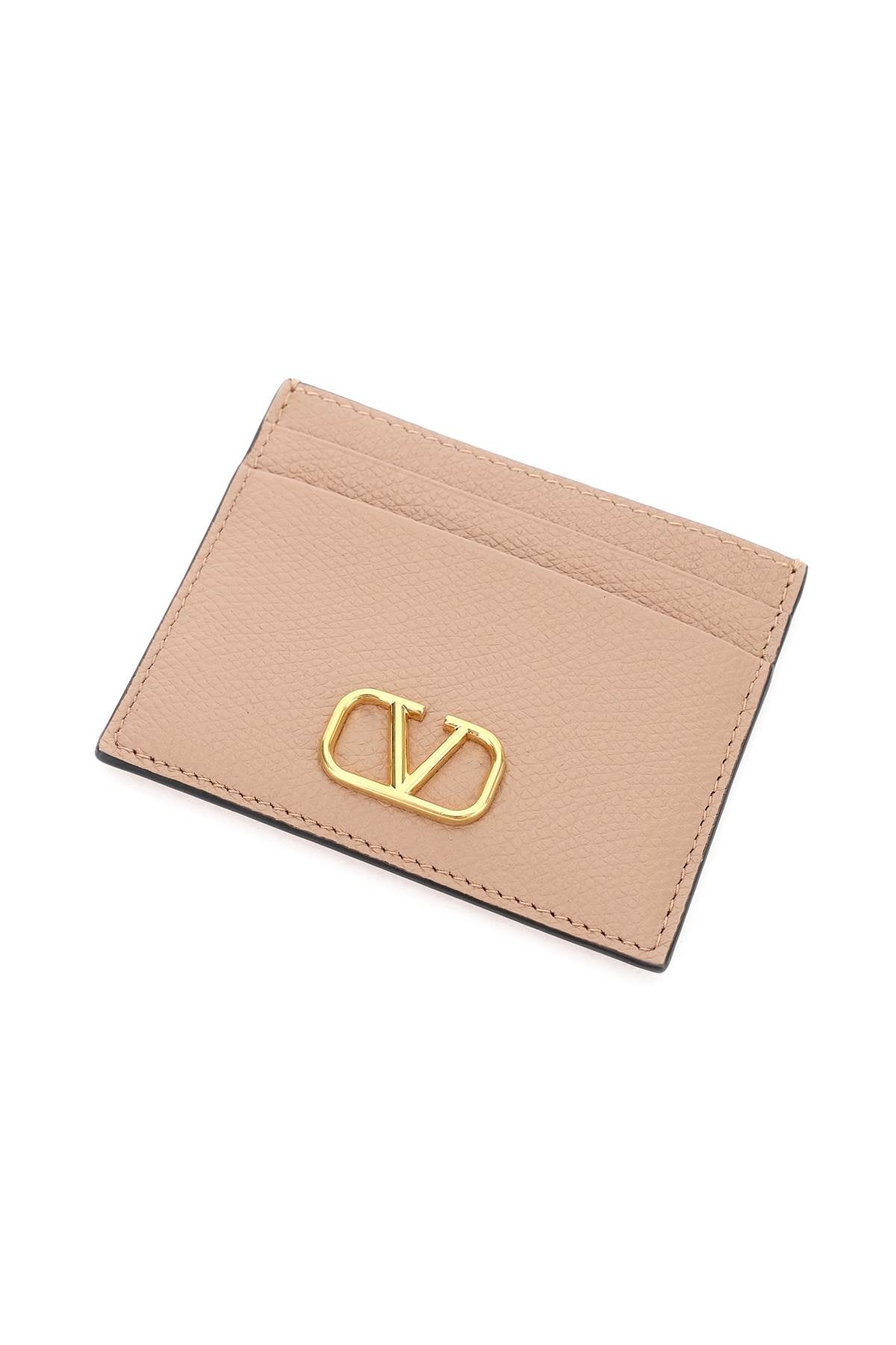 Vlogo Signature Grainy Calfskin Cardholder  - Pink