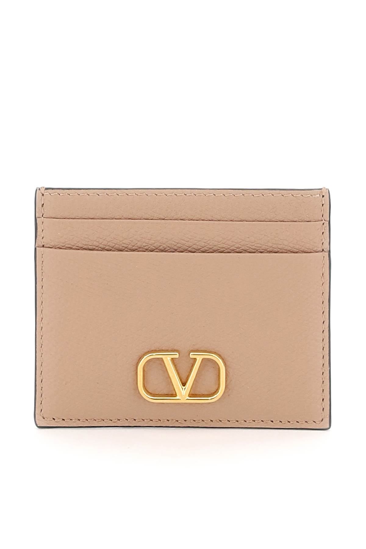 Vlogo Signature Grainy Calfskin Cardholder  - Pink