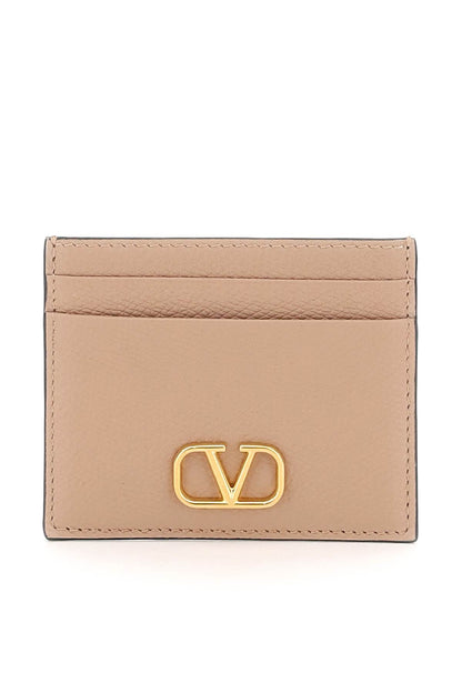 Vlogo Signature Grainy Calfskin Cardholder  - Pink