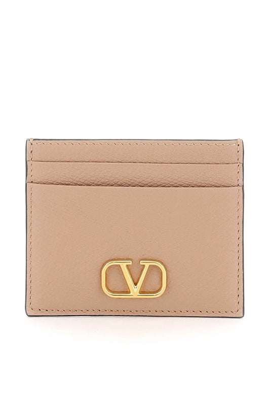 Vlogo Signature Grainy Calfskin Cardholder  - Pink