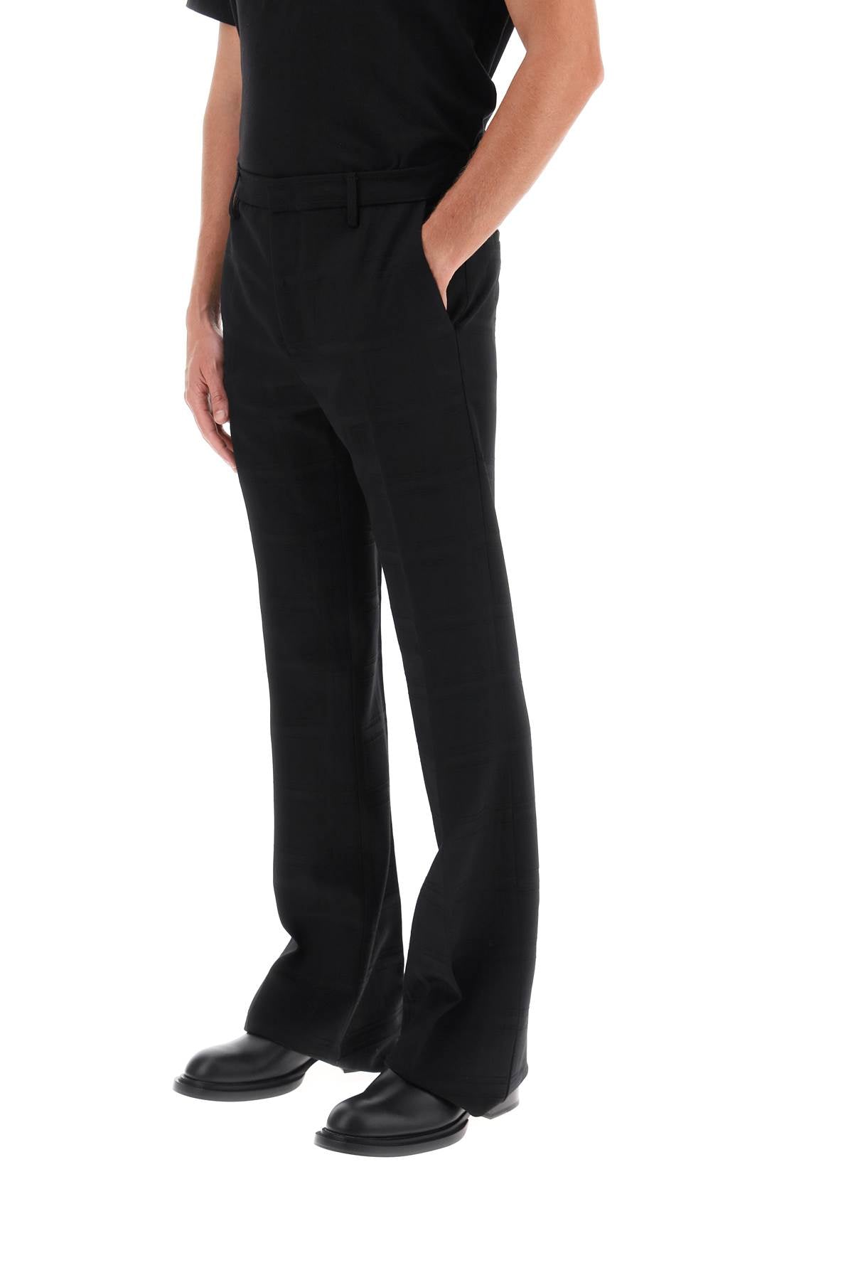 Flared Pants In Virgin Wool  - Black