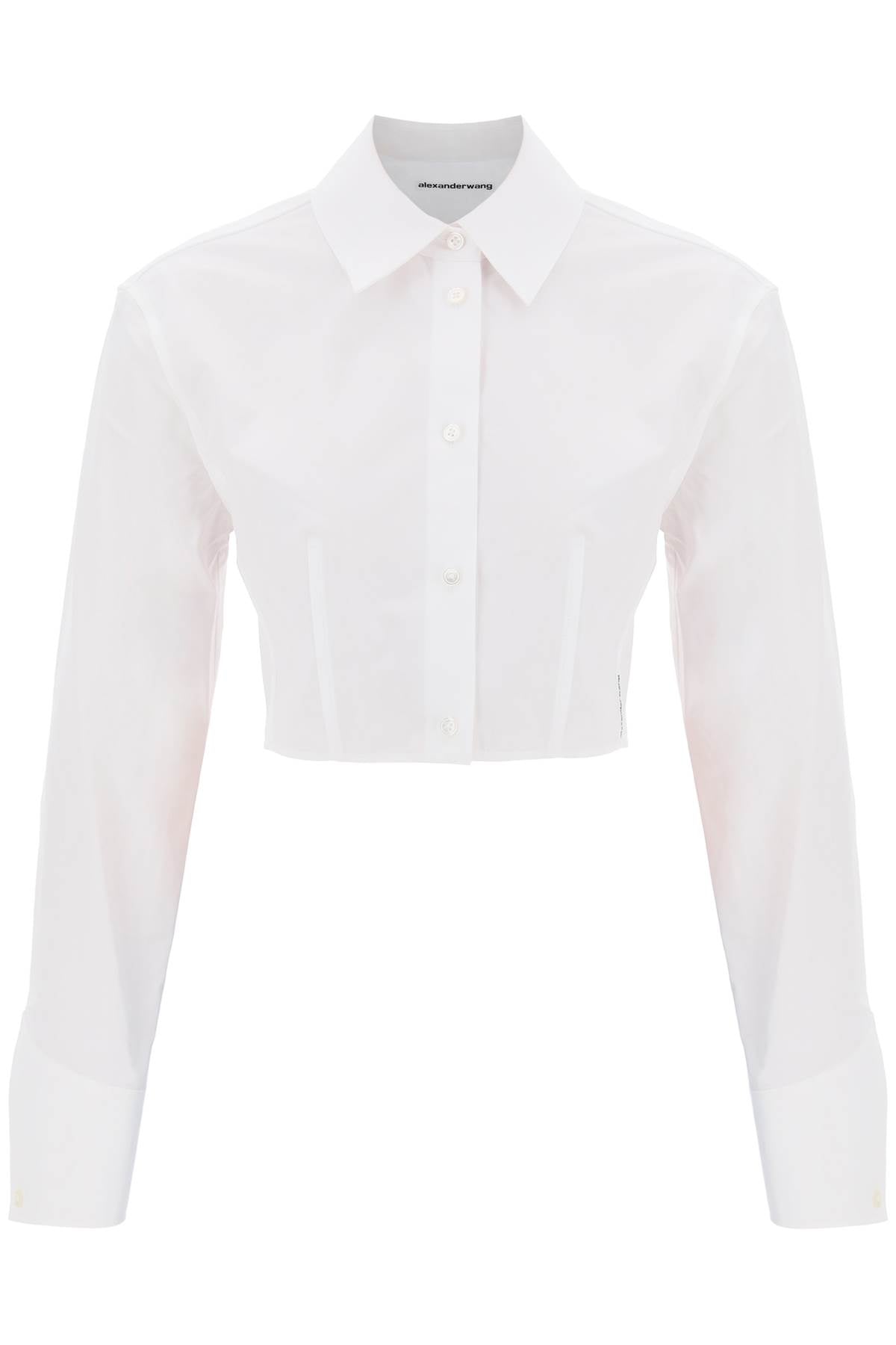 Short Structured Cotton Shirt  - White