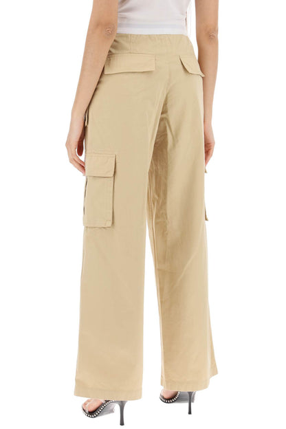 Rave Cargo Pants With Elastic Waistband  - Beige