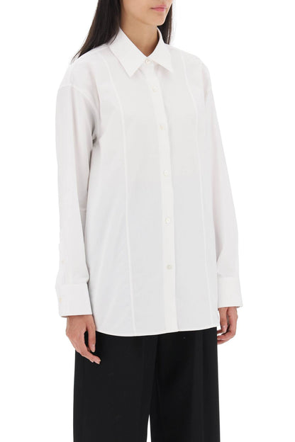 Poplin Shirt With Rhinestones  - Bianco