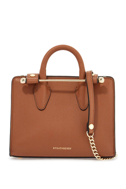 Nano Tote In Chestnut Calf Leather  - Brown