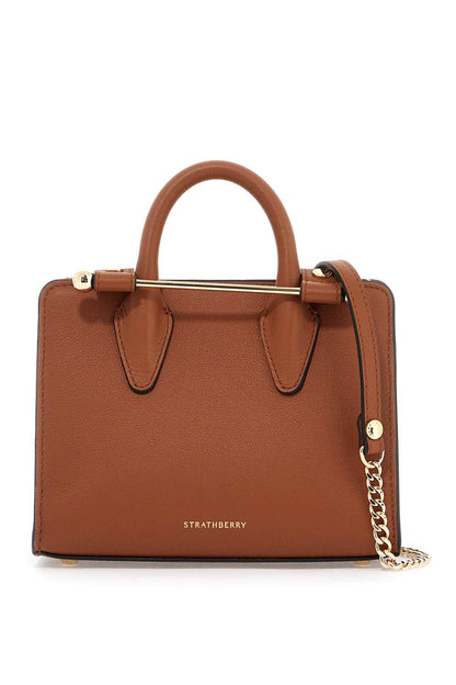 Nano Tote Leather Bag  - Brown