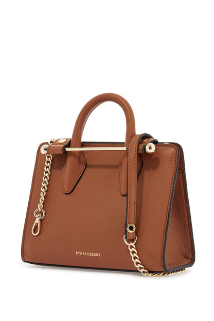 Nano Tote In Chestnut Calf Leather  - Brown