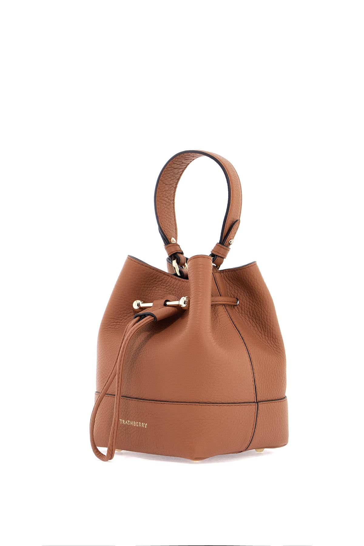 Tan Leather Bucket Bag With Adjustable Strap  - Brown