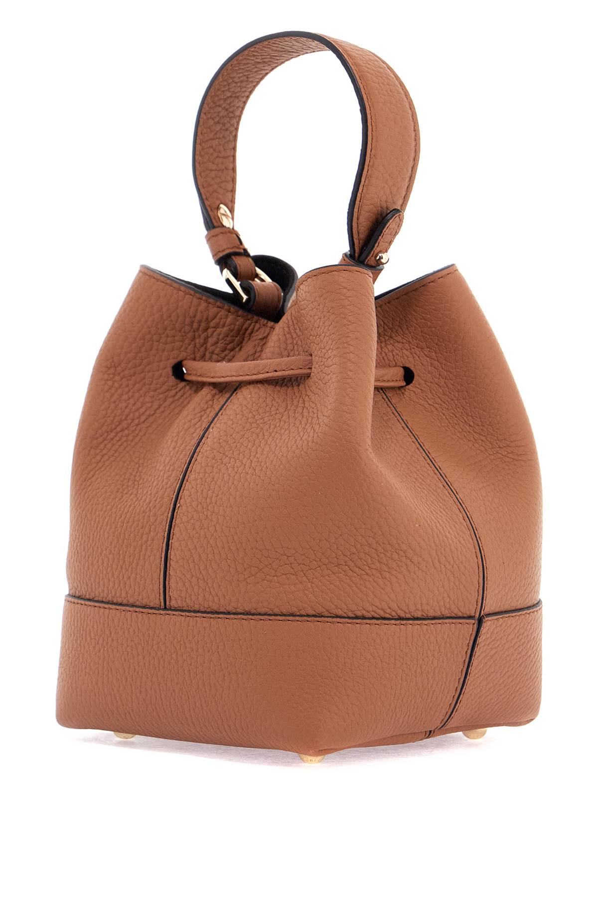 Tan Leather Bucket Bag With Adjustable Strap  - Brown