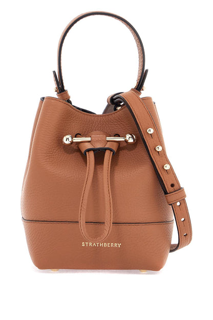 Tan Leather Bucket Bag With Adjustable Strap  - Brown