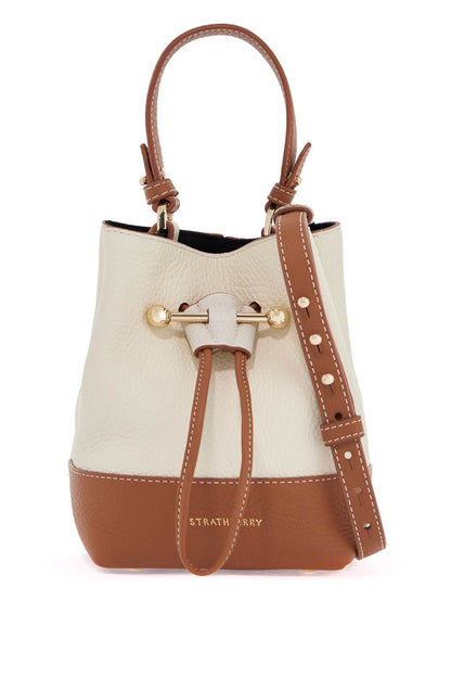 Beige Calfskin Bag With Short Handle And Shoulder Strap  - Beige