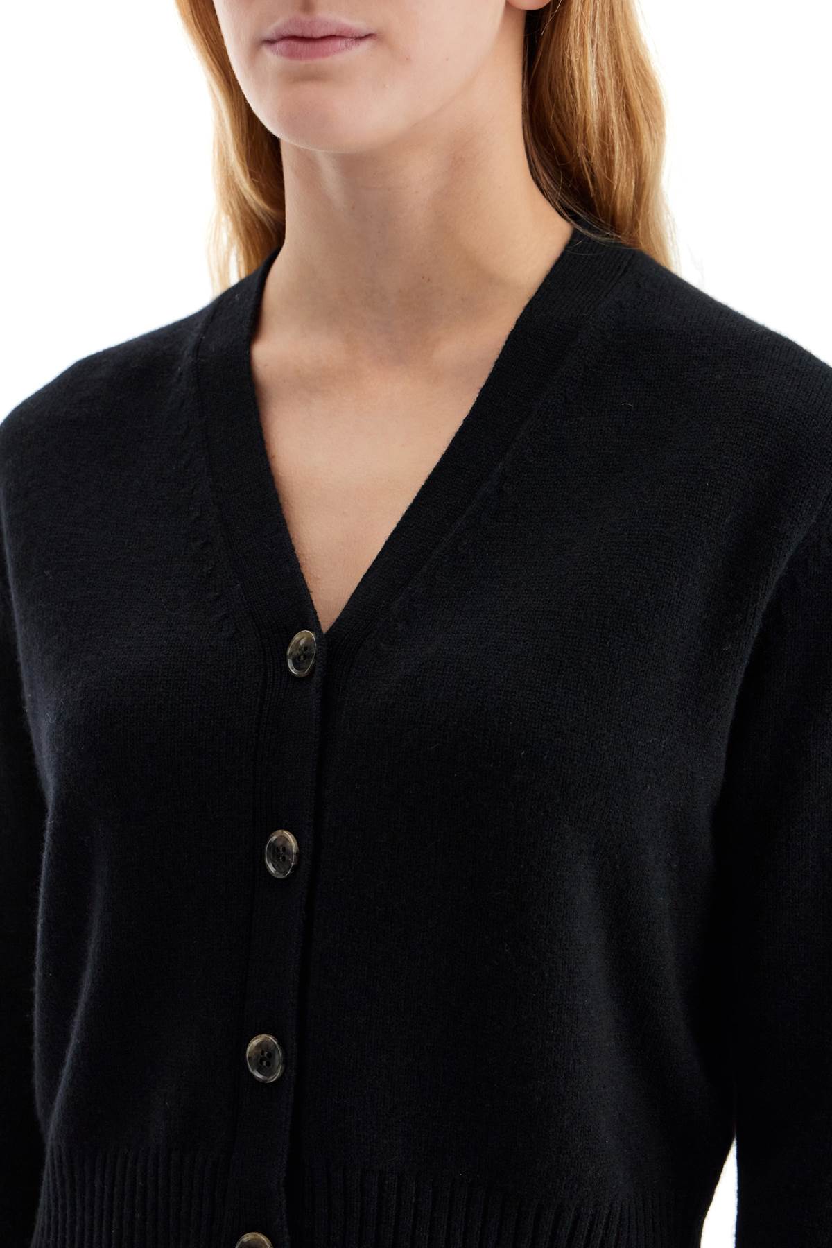 "cropped Cashmere Cardigan '  - Black