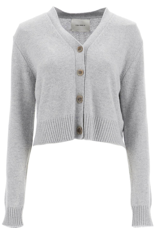 'cropped Cashmere Cardigan '  - Grey