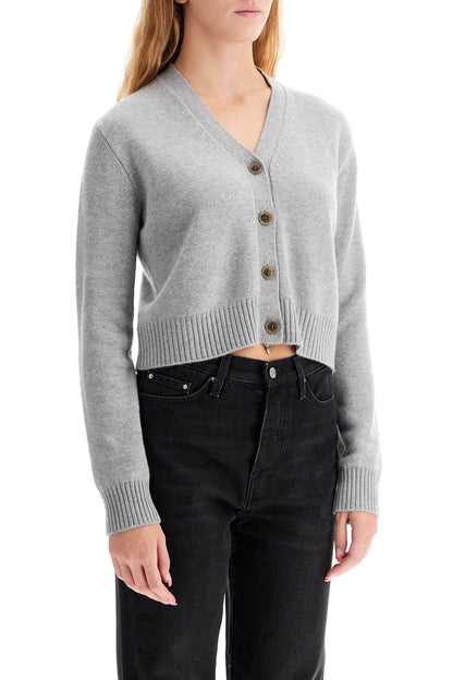 'cropped Cashmere Cardigan '  - Grey