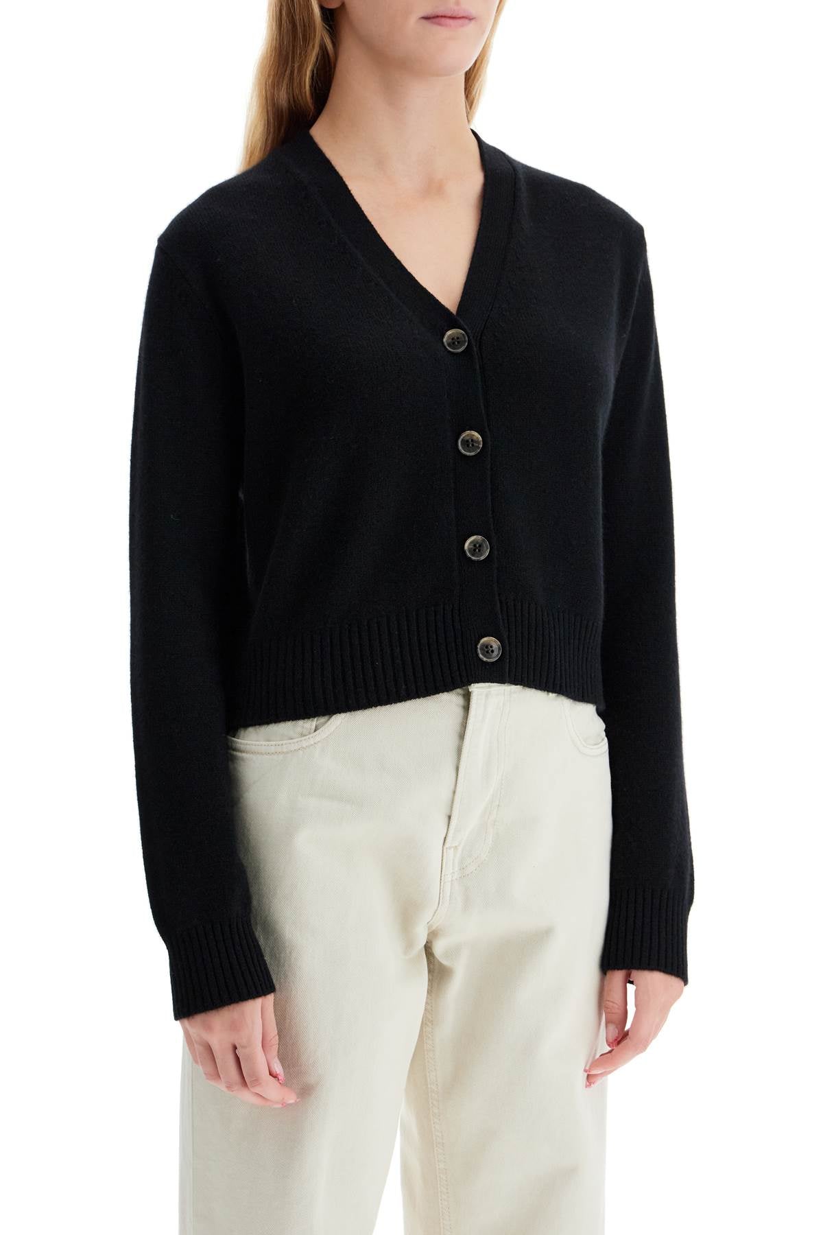 "cropped Cashmere Cardigan '  - Black