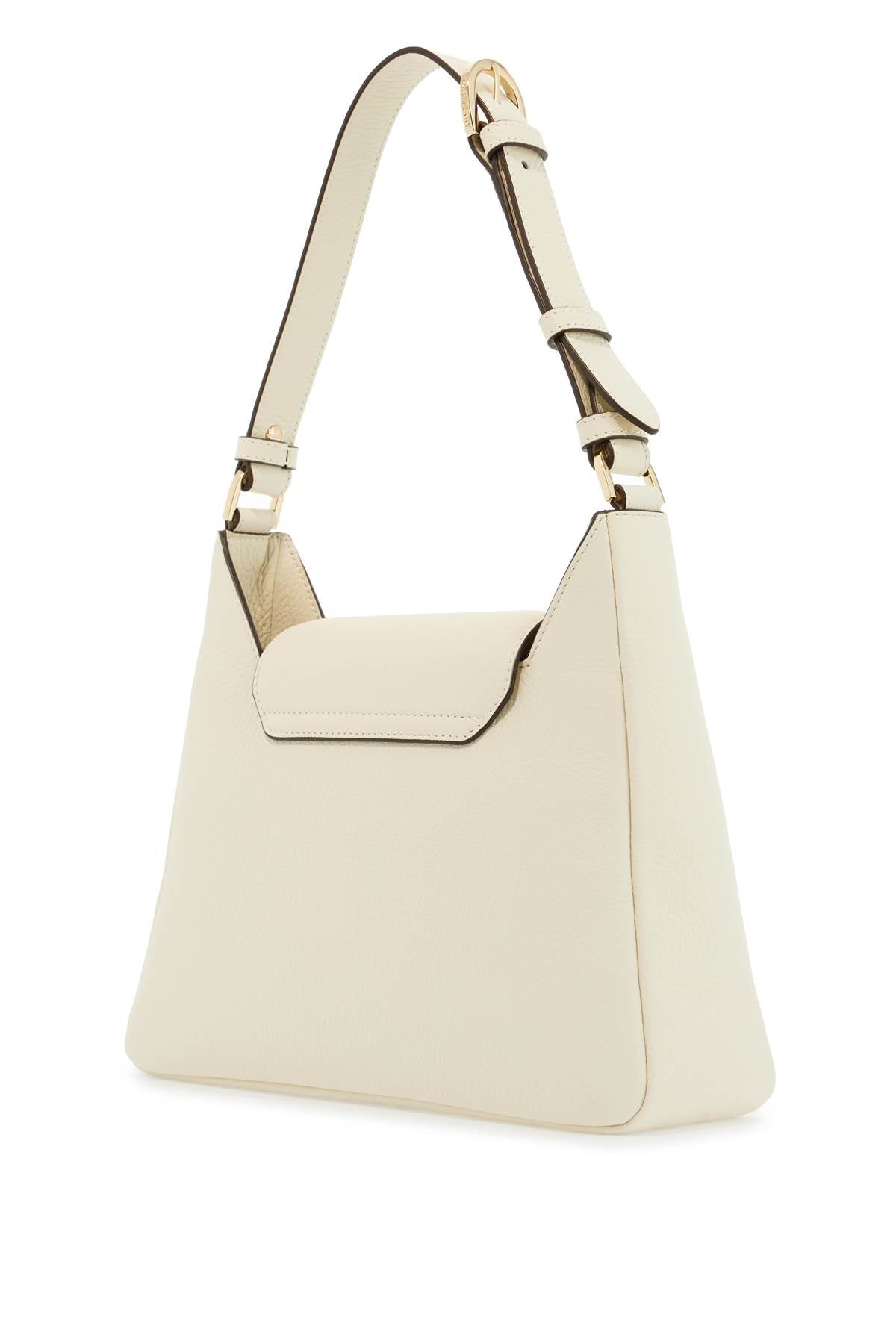 Structured Vanilla Calfskin Crossbody Bag With Clean Lines  - Beige