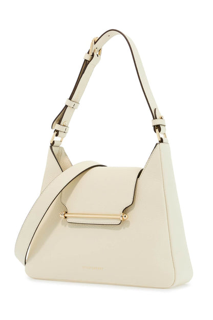 Structured Vanilla Calfskin Crossbody Bag With Clean Lines  - Beige