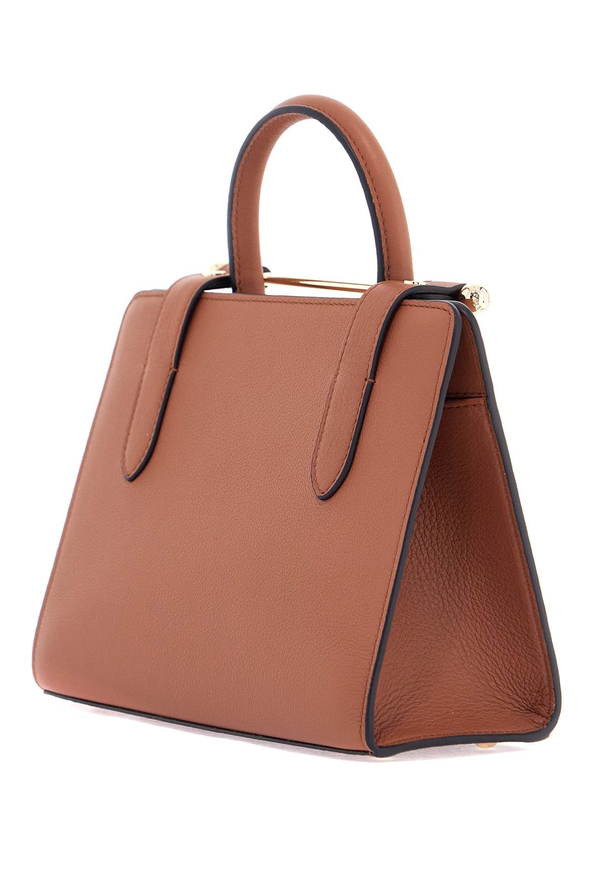 Mini Tote In Chestnut Calfskin With Removable Shoulder Strap  - Brown