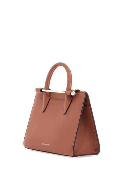 Mini Tote In Chestnut Calfskin With Removable Shoulder Strap  - Brown