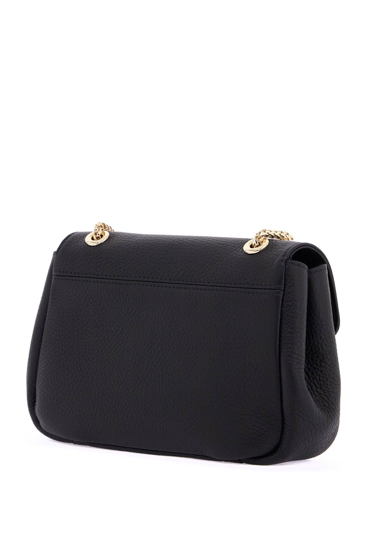 Black Calfskin Mini Bag With Gold Chain  - Black