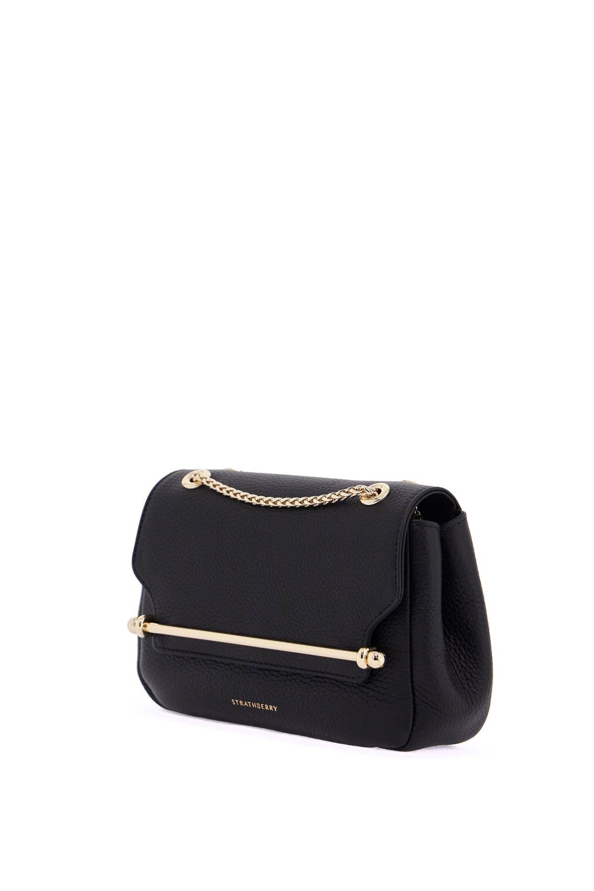 Black Calfskin Mini Bag With Gold Chain  - Black