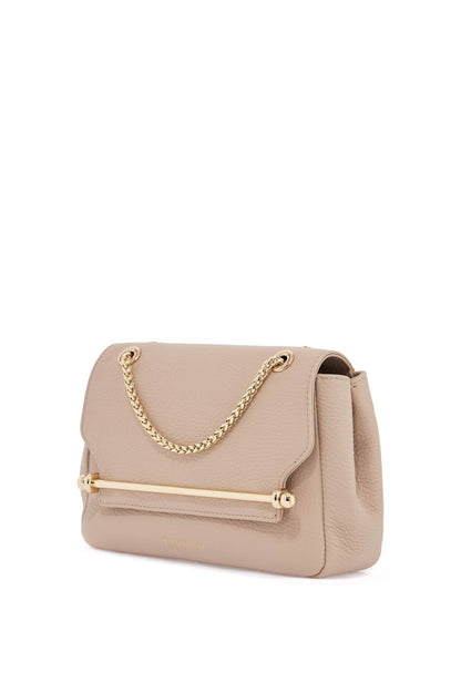 Mini Horizontal Bag In Calf Leather In Oat Color With Gold Metal Detail  - Neutro