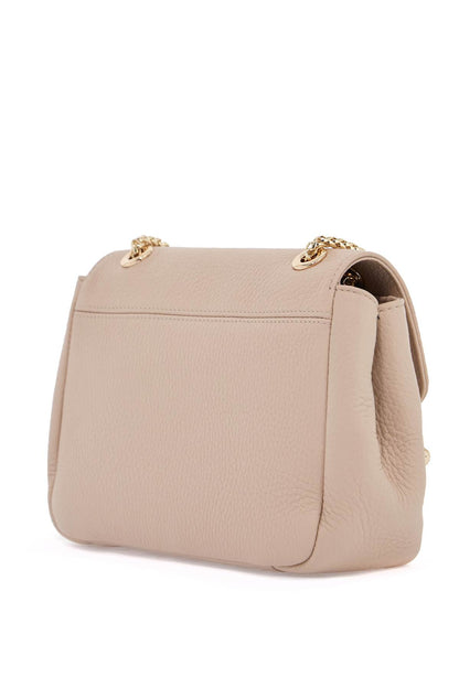 Mini Horizontal Bag In Calf Leather In Oat Color With Gold Metal Detail  - Neutro