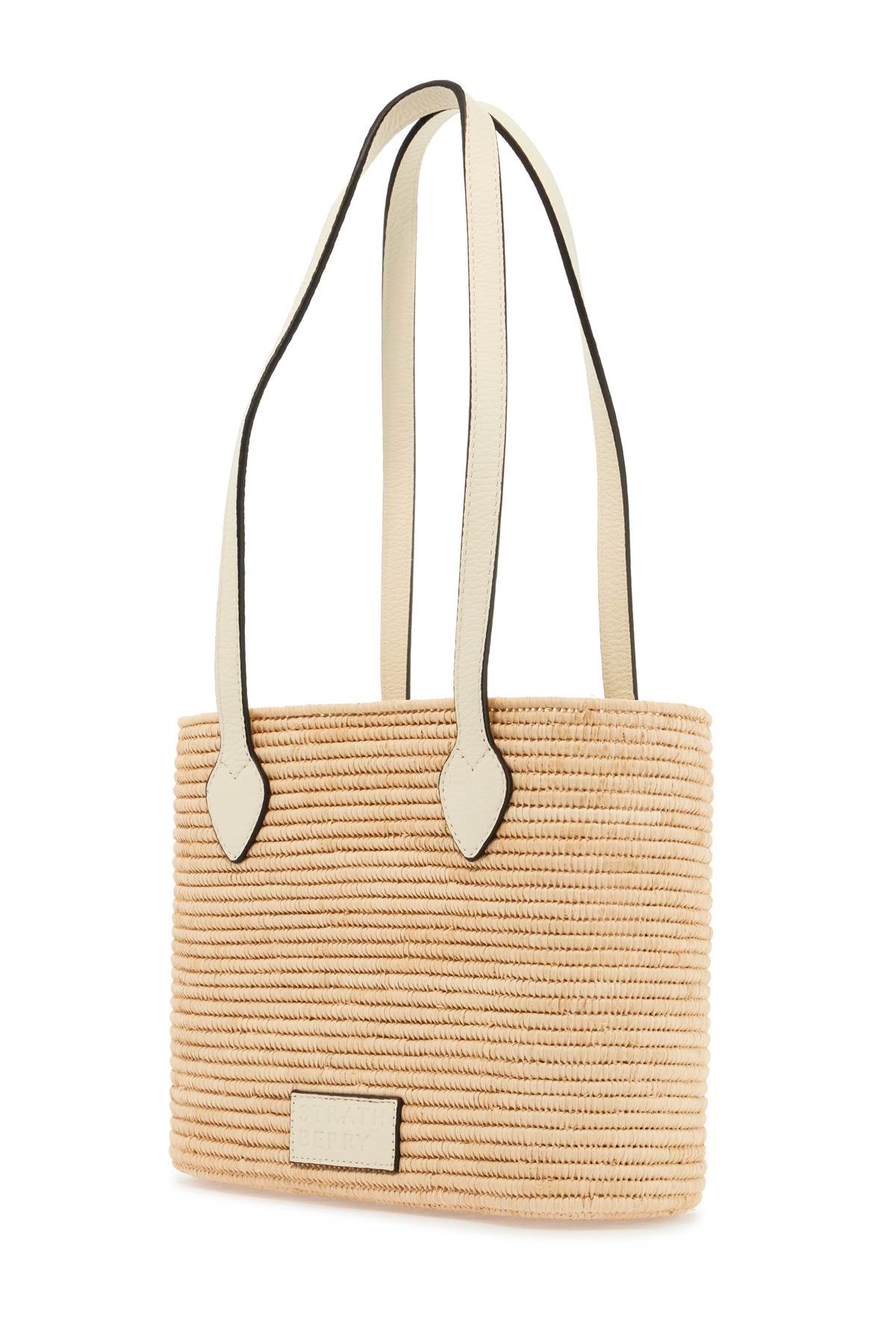 Large Vanilla Raffia Basket Bag With Leather Finishes  - Beige