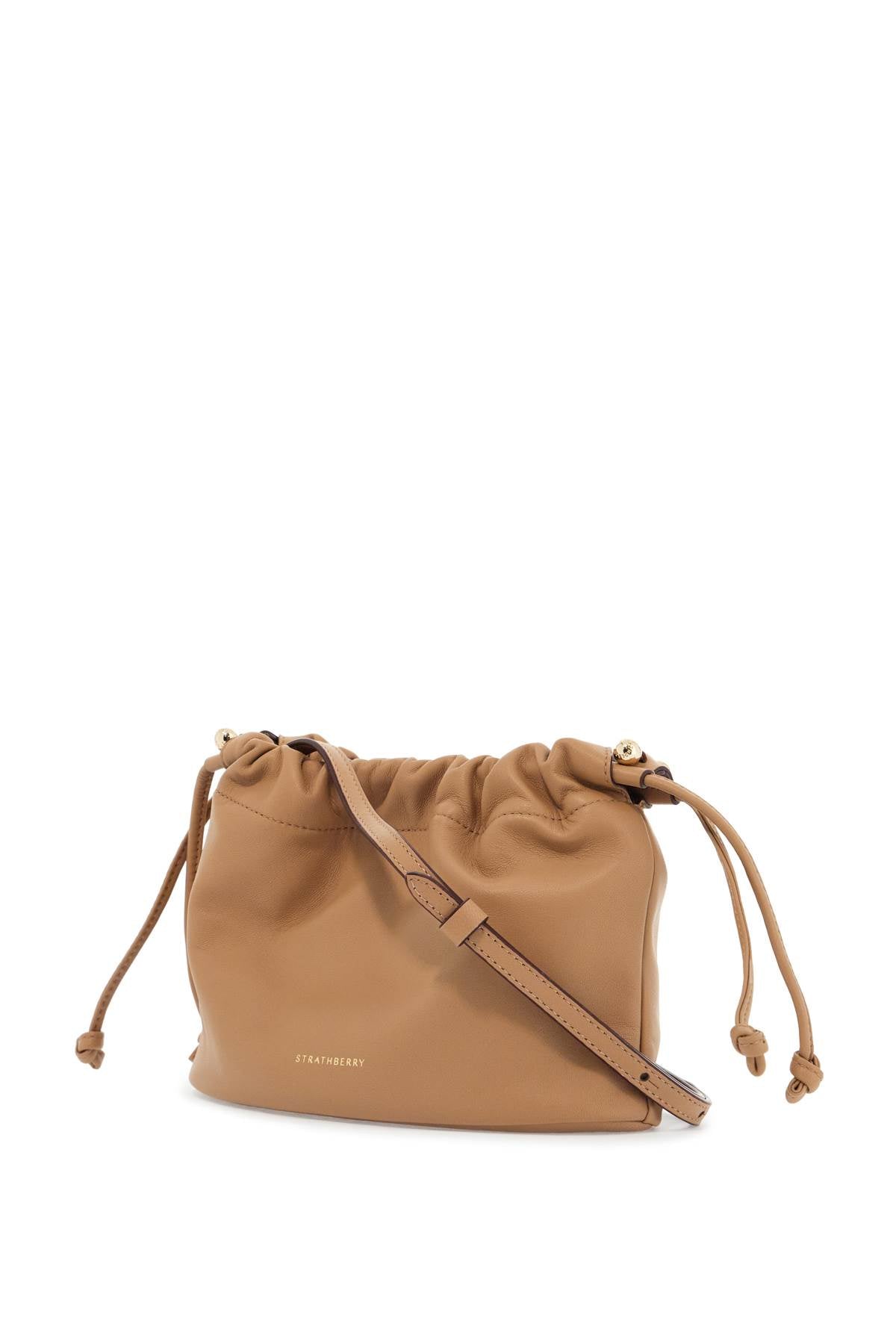 Charlotte Bucket Bag In Caramel Nappa With Drawstring And Shoulder Strap  - Beige