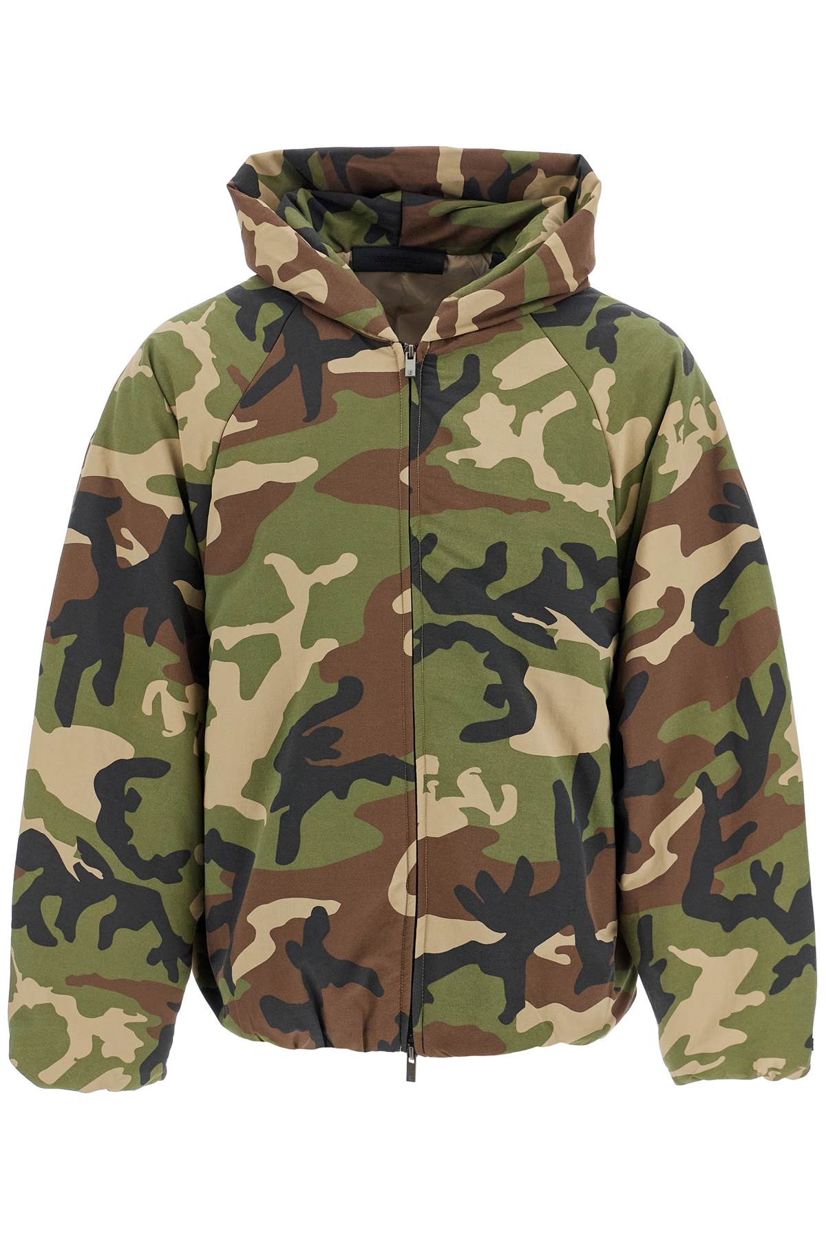 Jacket With Camouflage Print  - Khaki