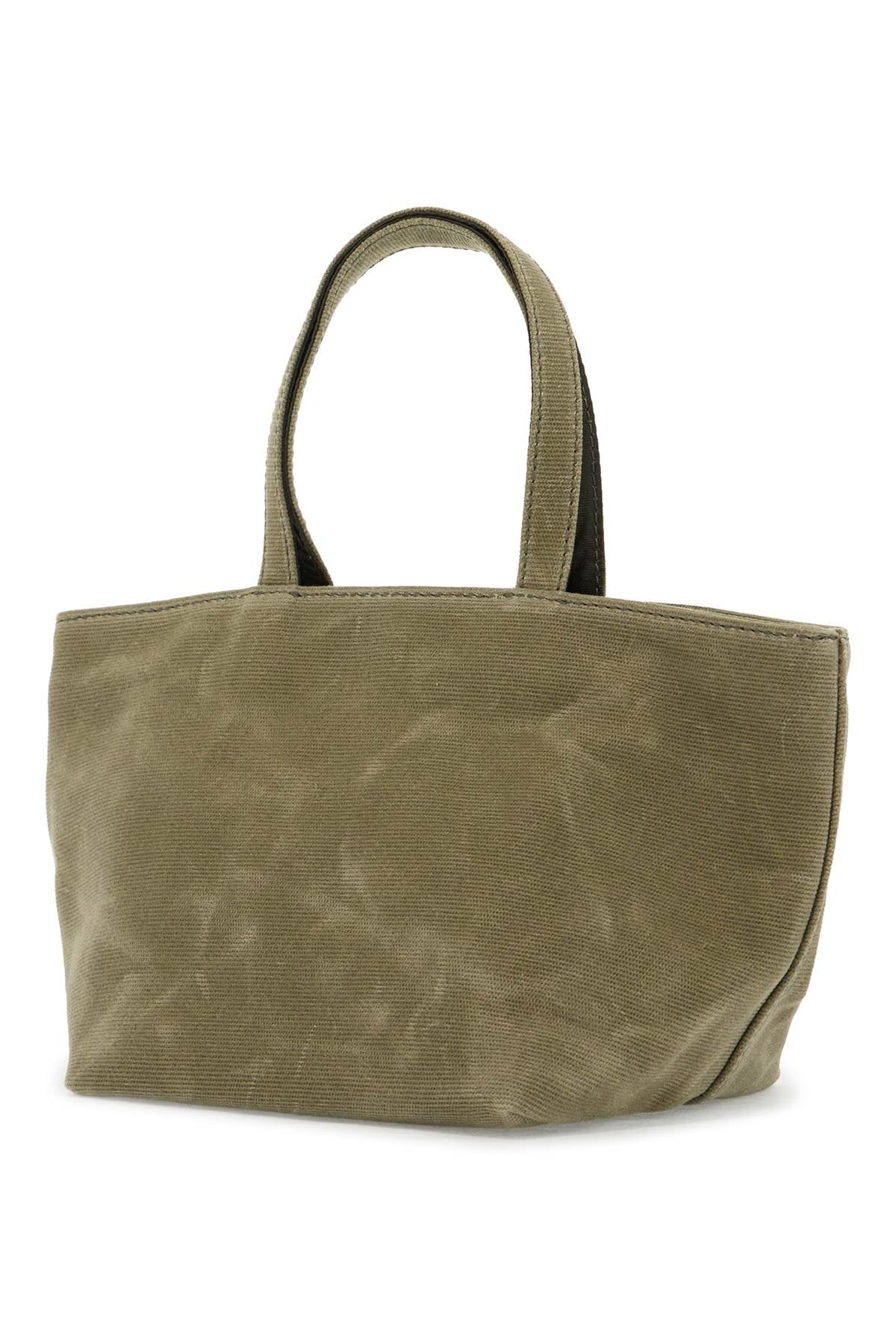 Small Canvas Tote Bag With Punch Design  - Khaki