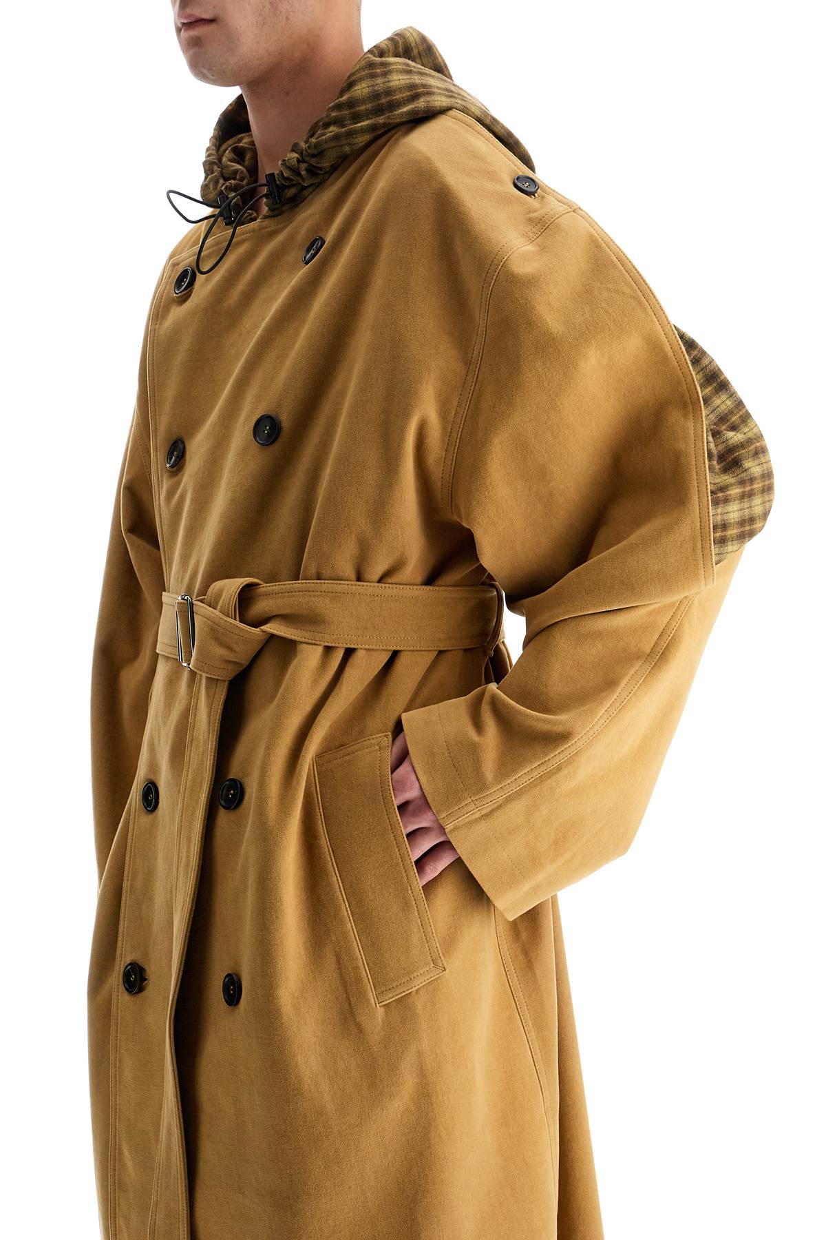 In Pelle\n\nlong Trench Coat With Hood  - Beige