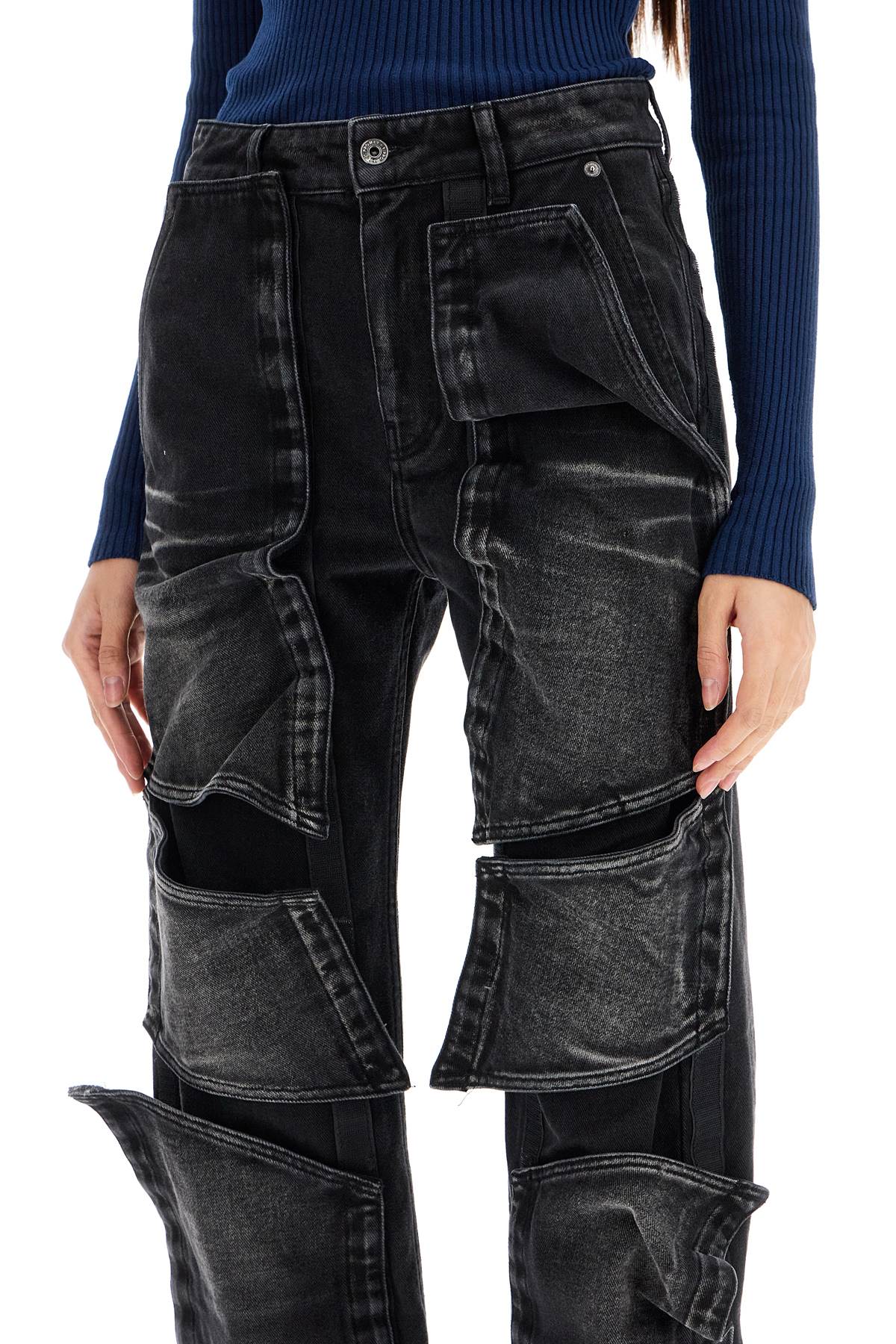 Jeans With Velcro Panels  - Black