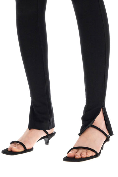 Zip Cuff Leggings  - Black