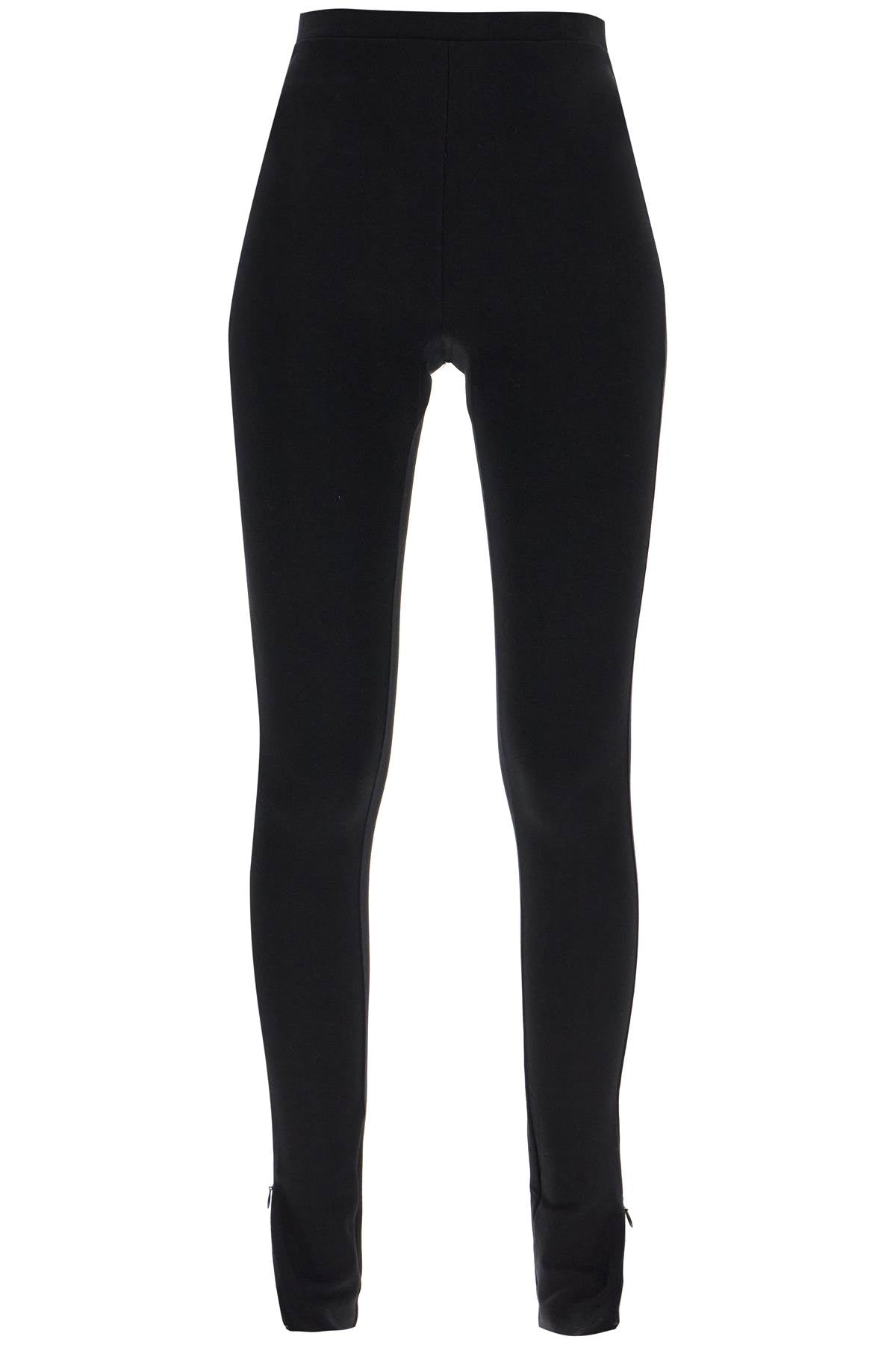 Zip Cuff Leggings  - Black