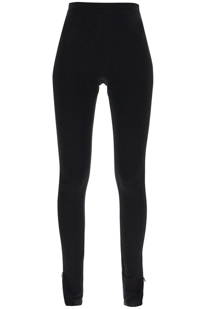 Zip Cuff Leggings  - Black