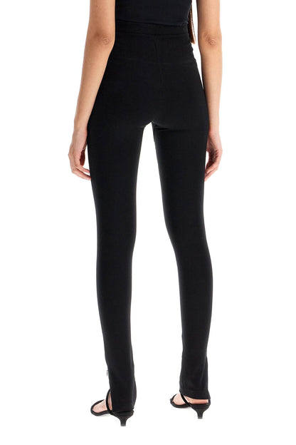 Zip Cuff Leggings  - Black