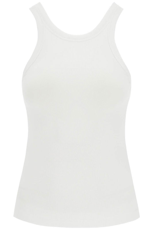 Curved Rib Tank Top  - White