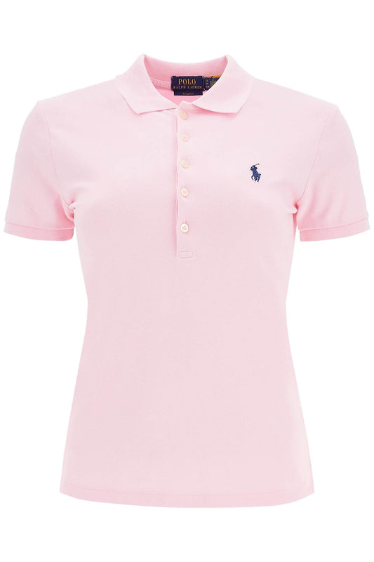 Julie Slim Fit Five Button Polo Shirt  - Pink