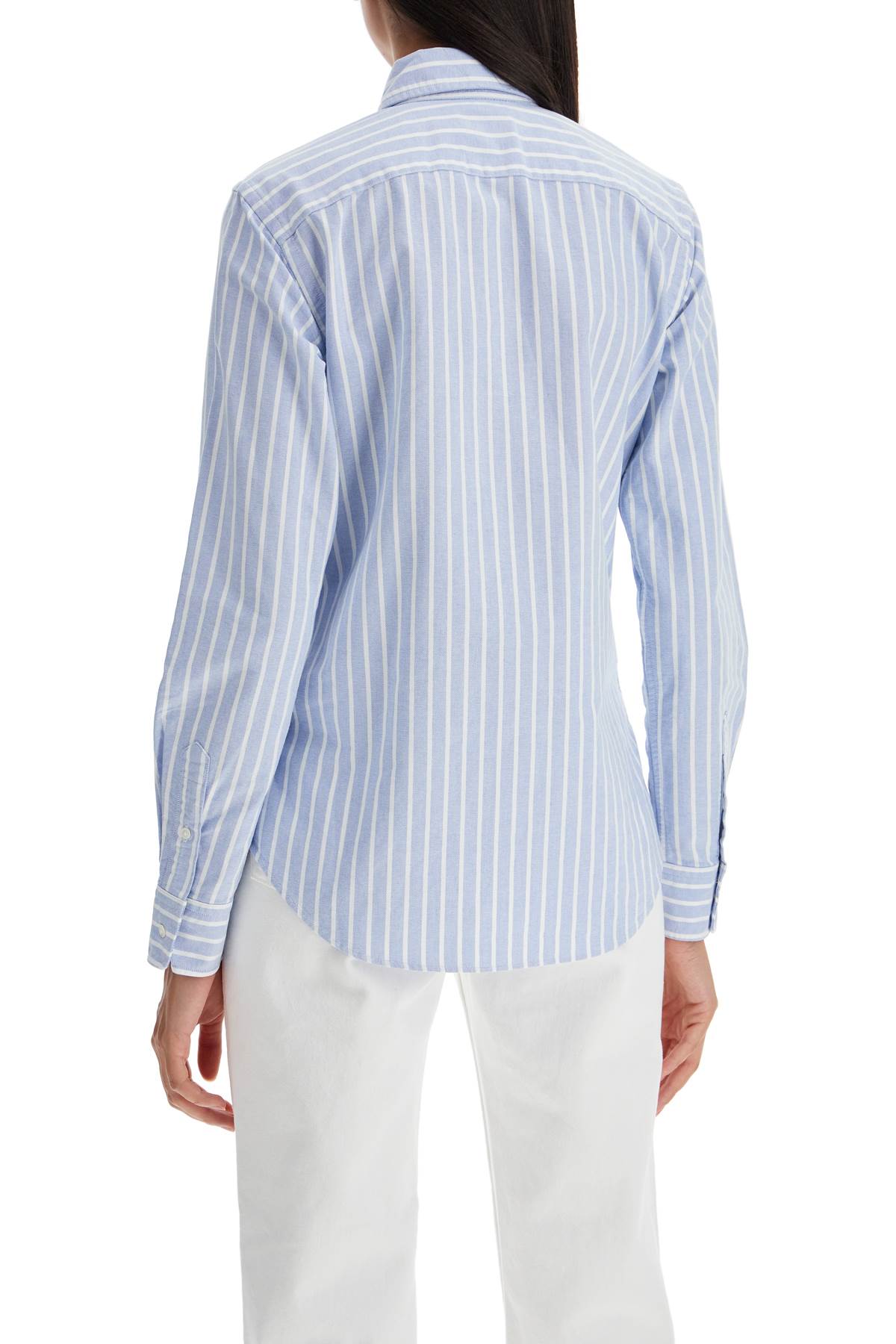 Striped Oxford Shirt For Men  - Light Blue