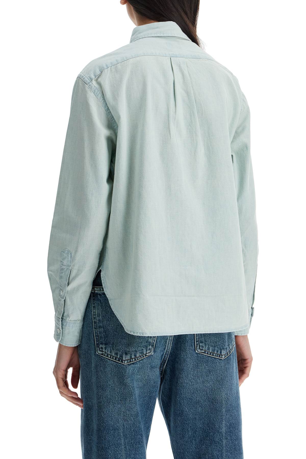 Boxy Fit Chambray Shirt  - Light Blue