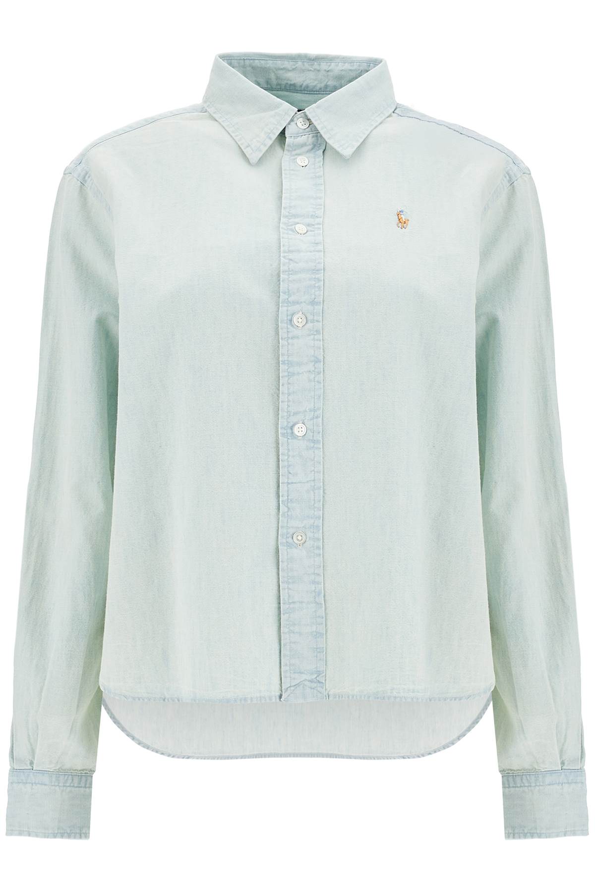 Boxy Fit Chambray Shirt  - Light Blue